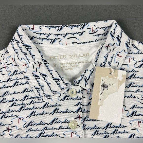 Peter Millar Womens Golf Shirt Polo Chest Logo Printed Sleeveless Small White - Picture 3 of 5